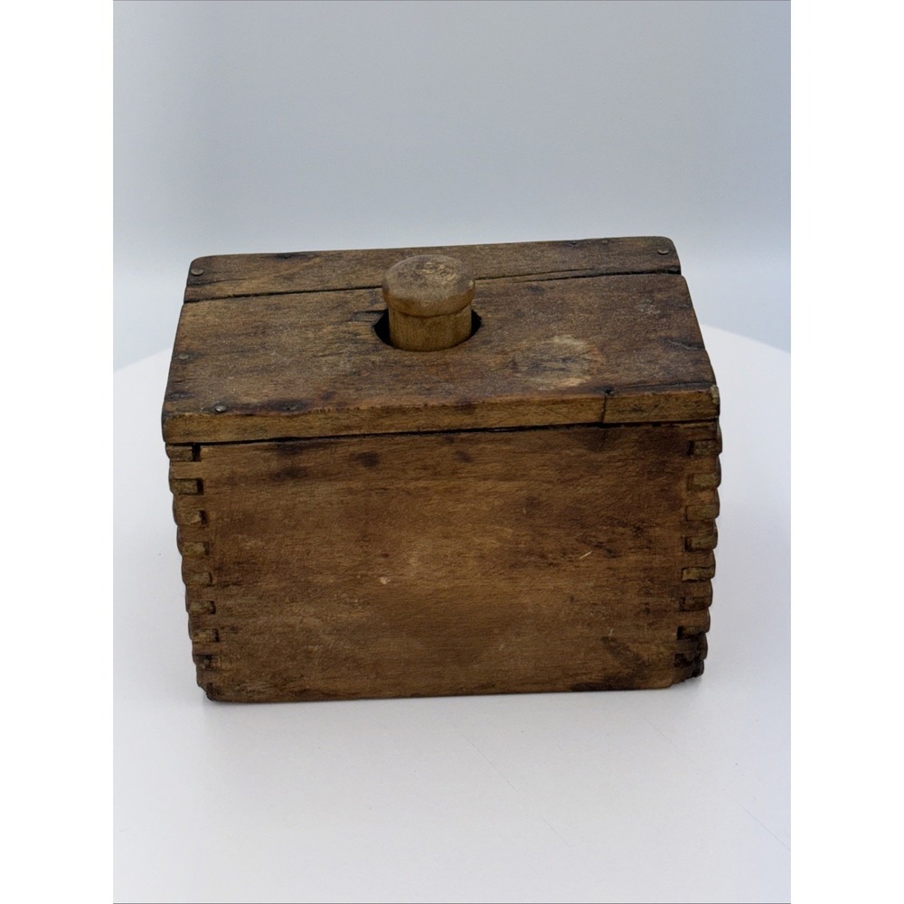 Vintage Butter Press Wood Dovetail Rustic Farmhouse Kitchen Decor Well Loved